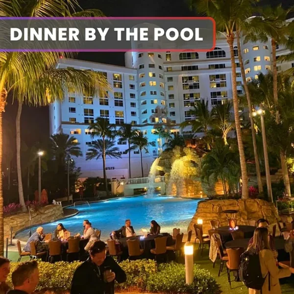 MM27FL Product Dinner the Pool